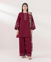 3 Pcs Women's Unstitched Embroidered Suit