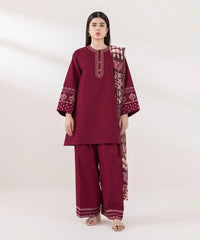3 Pcs Women's Unstitched Embroidered Suit
