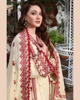 3Pcs Women Unstitched Embroidery Suit