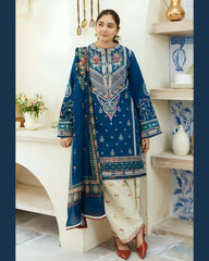 3 Pcs Women's Unstitched Embroidered Suit