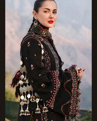 Dhank BEST Quality Stuff Wool printed shawl Embroidered  3pc