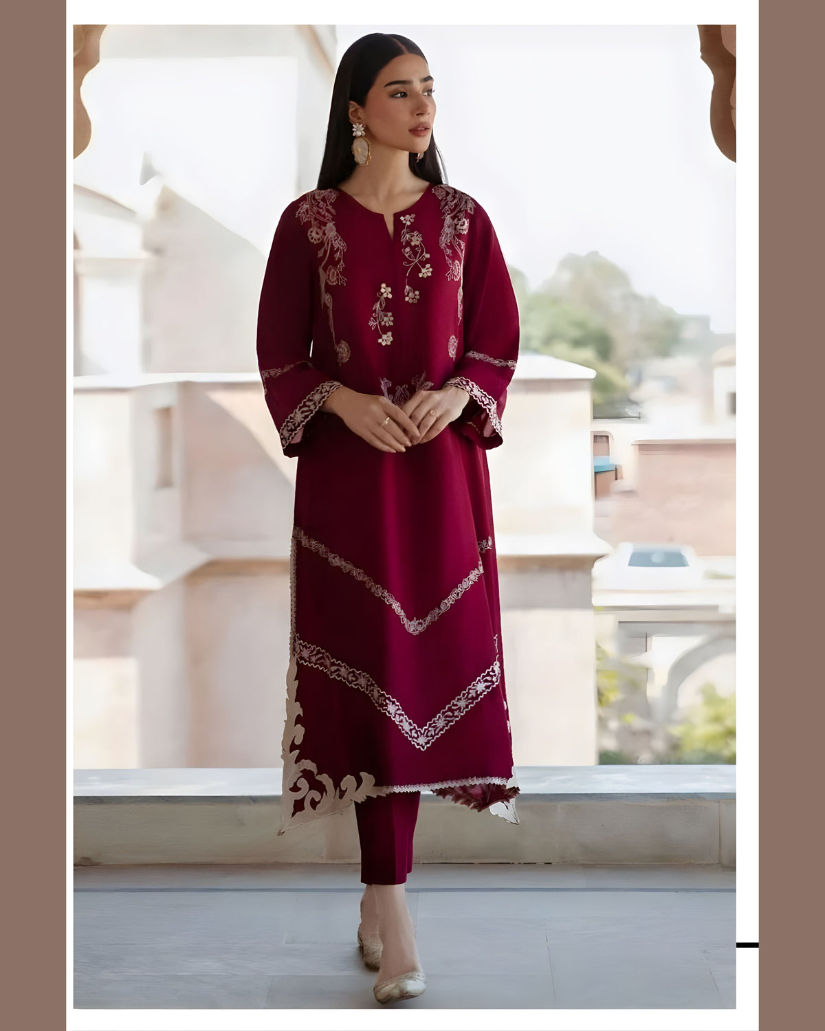 DHANAK Shirt Front HEAVY  Embroidery 2pic