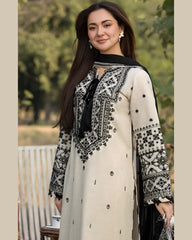 3pce Women Unstitched Embroidery Suit