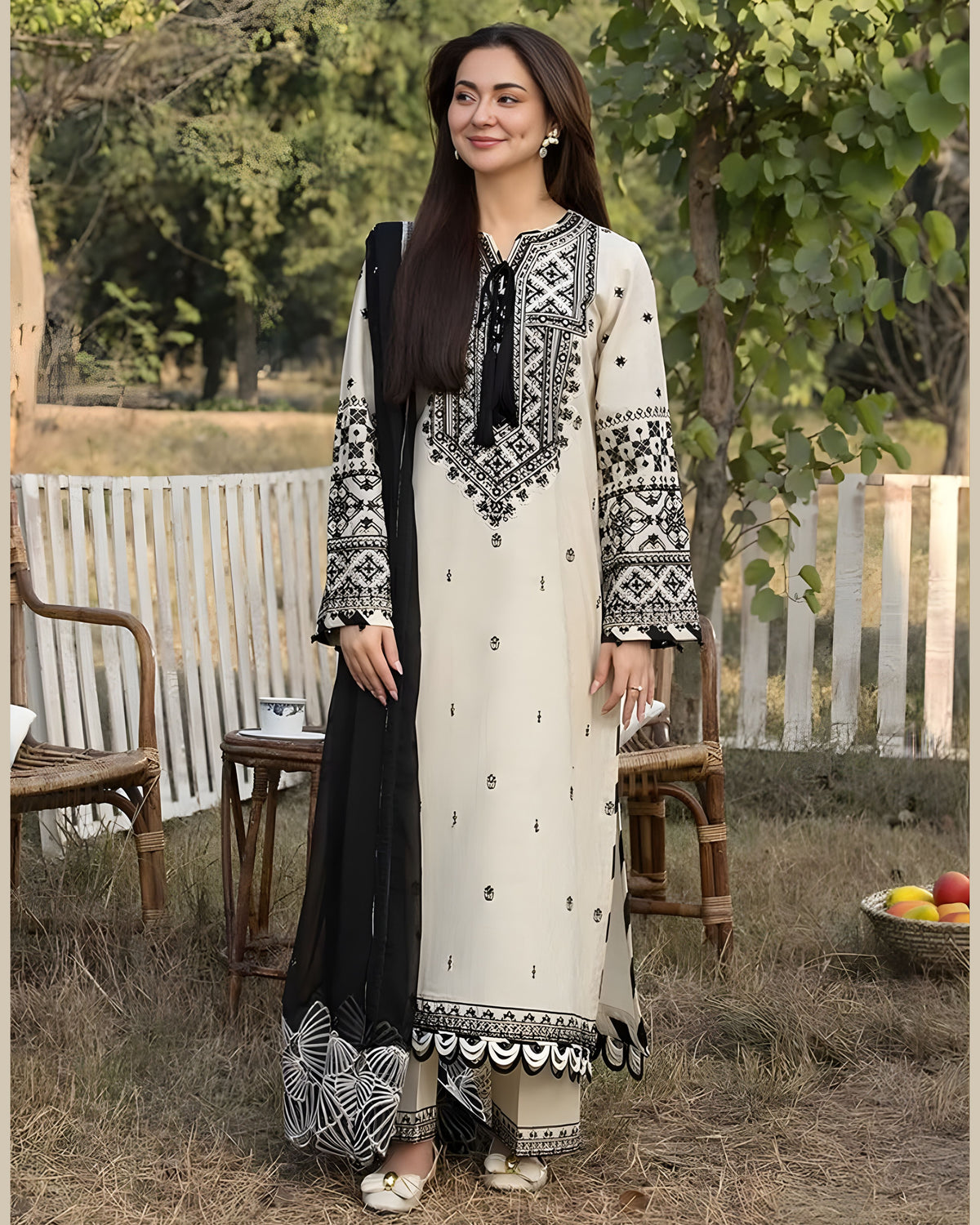 3pce Women Unstitched Embroidery Suit